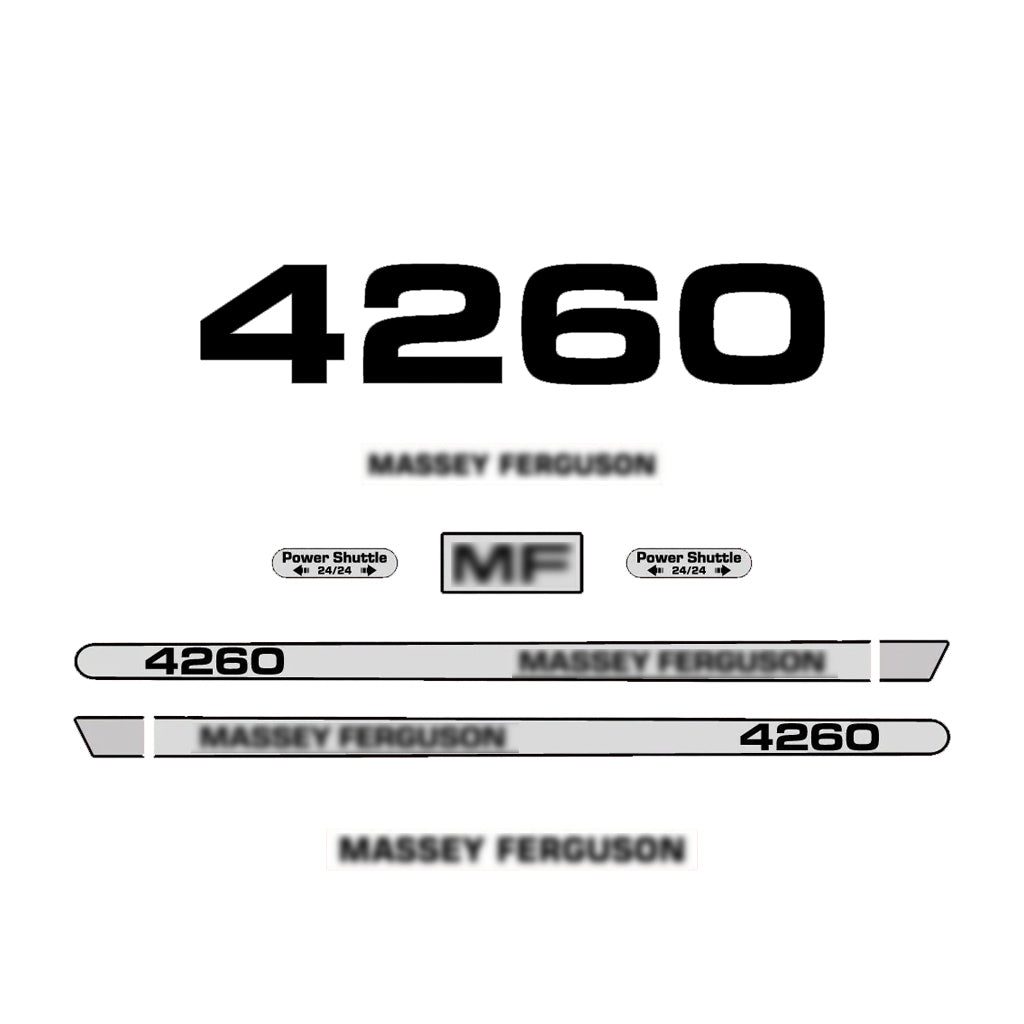 Aftermarket Decal Kit Compatible with Massey Ferguson 4260 – Premium Hood Stripe Graphics Set