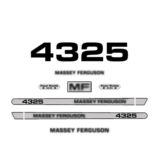 Aftermarket Decal Kit Compatible with Massey Ferguson 4325 – Power Shuttle Restoration Set