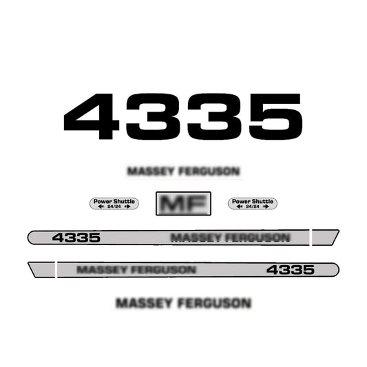 Aftermarket Decal Kit Compatible with Massey Ferguson 4335 – Premium Hood Stripe Graphics Set