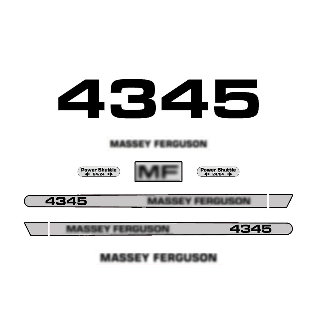 Aftermarket Decal Kit Compatible with Massey Ferguson 4345 – Premium Hood Stripe Graphics Set
