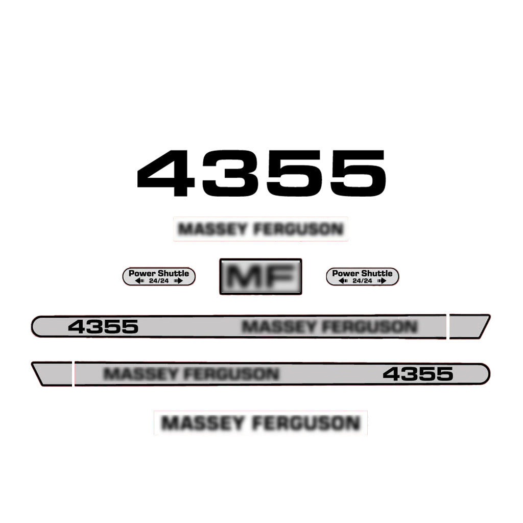 Aftermarket Decal Kit Compatible with Massey Ferguson 4355 – Premium Hood Stripe Graphics Set
