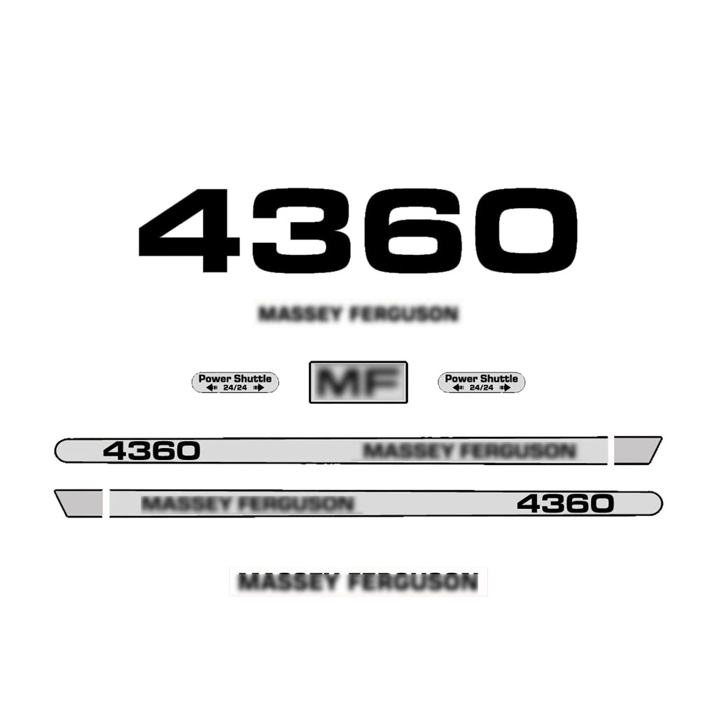 Aftermarket Decal Kit Compatible with Massey Ferguson 4360 – Premium Hood Stripe Graphics Set