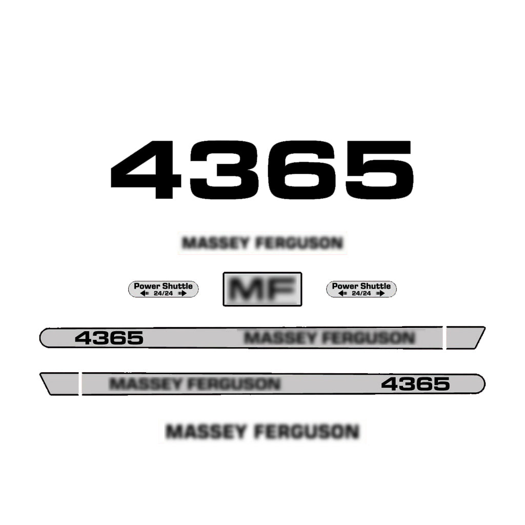 Aftermarket Decal Kit Compatible with Massey Ferguson 4365 – Premium Hood Stripe Graphics Set