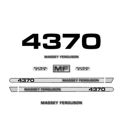 Aftermarket Decal Kit Compatible with Massey Ferguson 4370 – Premium Hood Stripe Graphics Set