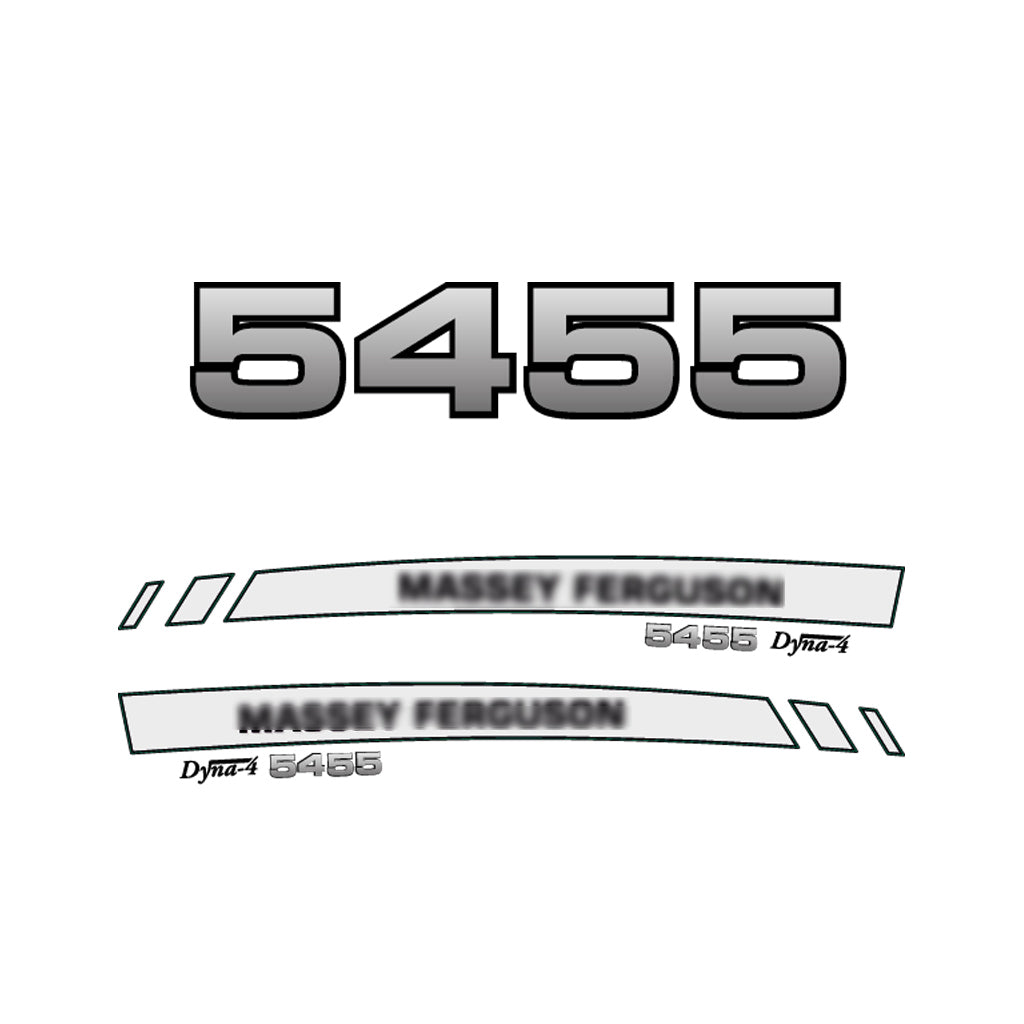 Aftermarket Decal Kit Compatible with Massey Ferguson 5455 – Premium Dyna-4 Hood Graphics Set