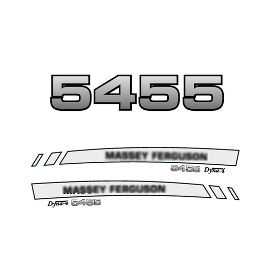 Aftermarket Decal Kit Compatible with Massey Ferguson 5455 – Premium Dyna-4 Hood Graphics Set