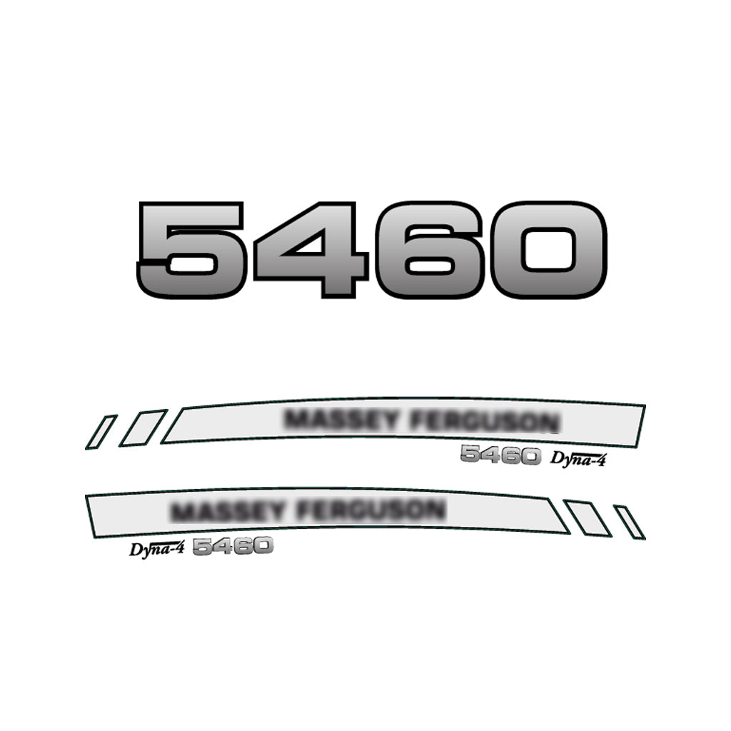 Aftermarket Decal Kit Compatible with Massey Ferguson 5460 – Premium Dyna-4 Hood Graphics Set
