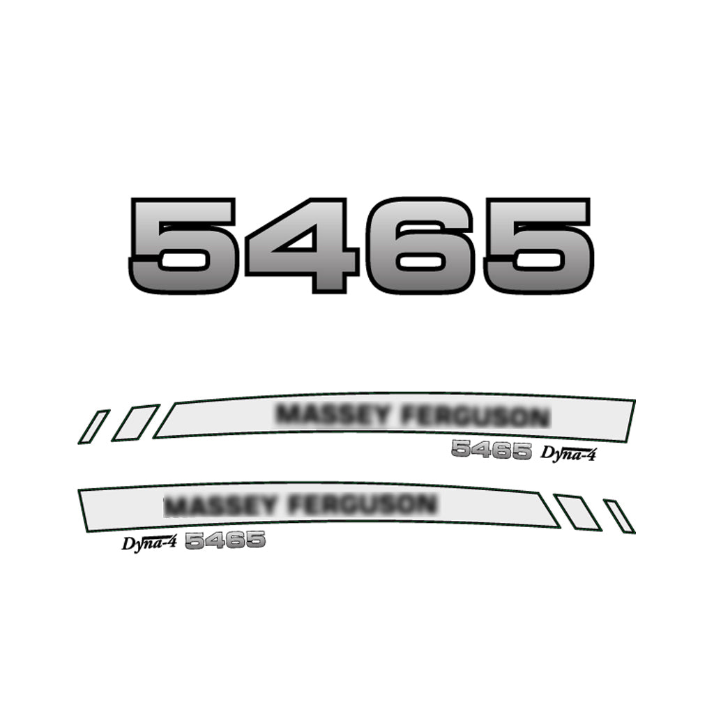 Aftermarket Decal Kit Compatible with Massey Ferguson 5465 – Premium Dyna-4 Hood Graphics Set