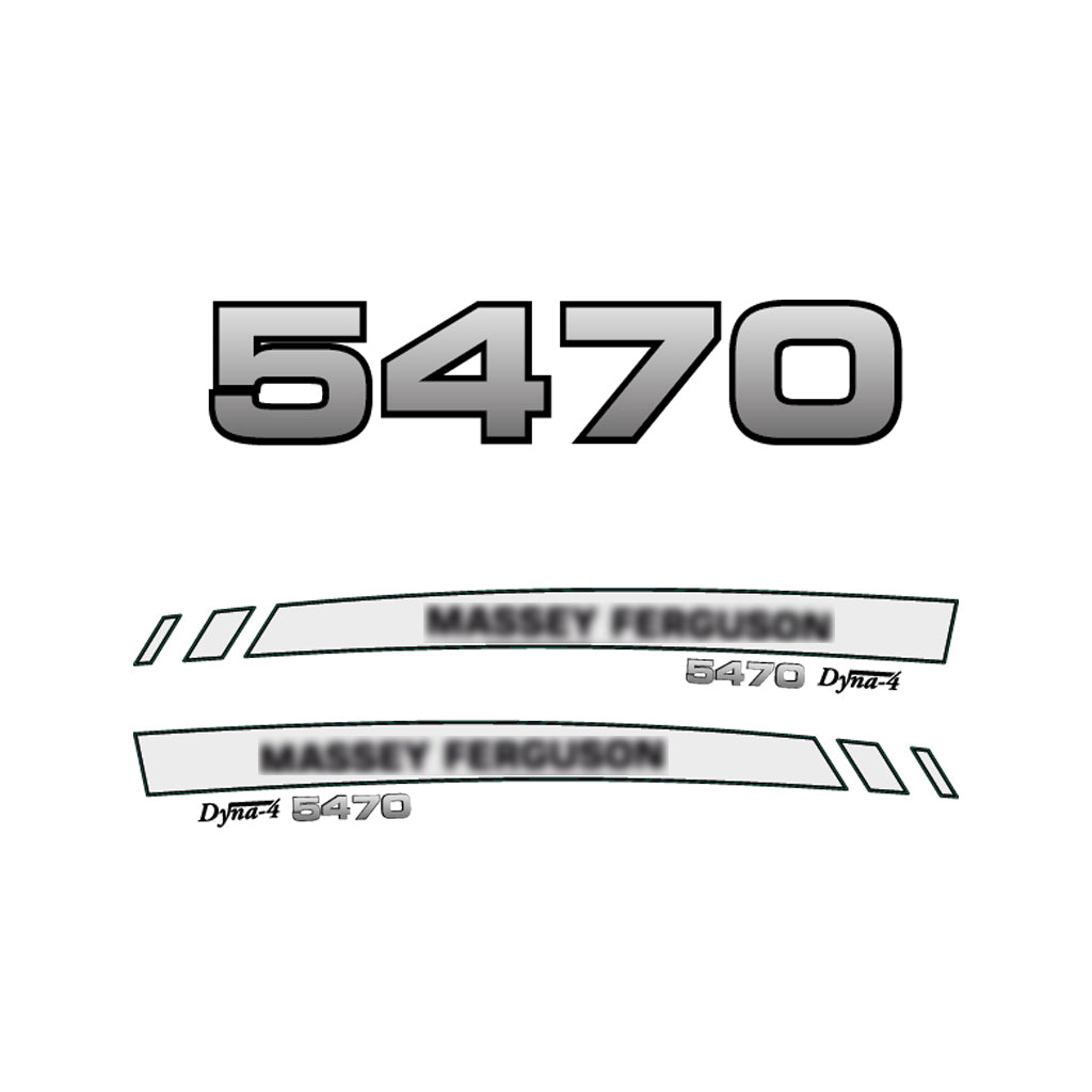 Aftermarket Decal Kit Compatible with Massey Ferguson 5470 – Premium Dyna-4 Hood Graphics Set