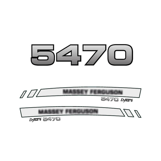 Aftermarket Decal Kit Compatible with Massey Ferguson 5470 – Premium Dyna-4 Hood Graphics Set