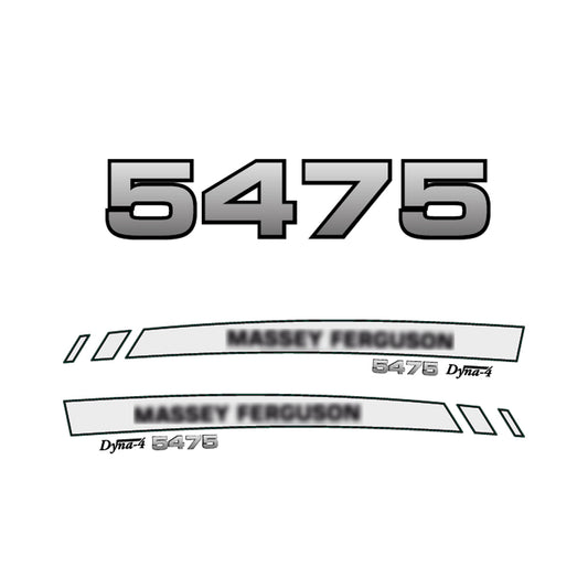 Aftermarket Decal Kit Compatible with Massey Ferguson 5475 – Premium Dyna-4 Hood Graphics Set