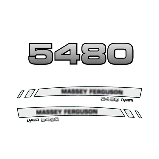 Aftermarket Decal Kit Compatible with Massey Ferguson 5480 – Premium Dyna-4 Hood Graphics Set