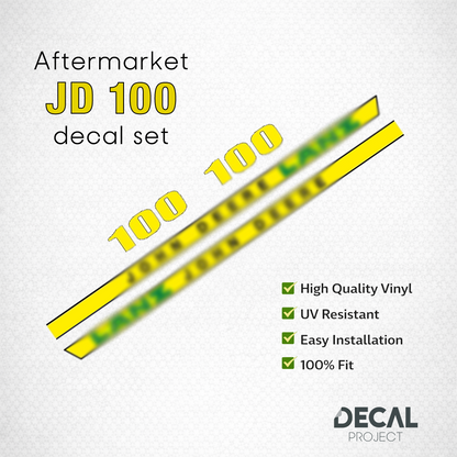 John Deere 100 Decal Kit – Hood & Safety Stickers Set – Complete Replacement