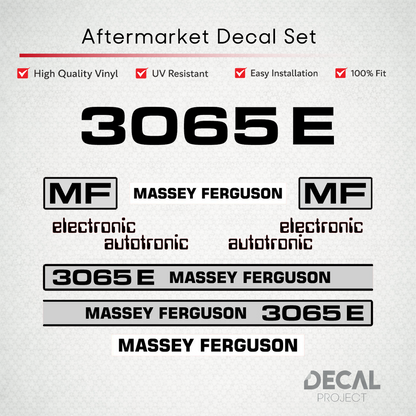 Aftermarket Decal Kit Compatible with Massey Ferguson 3065 E – Electronic Model Restoration Set – Image 1