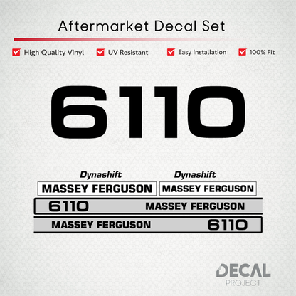 Aftermarket Decal Kit Compatible with Massey Ferguson 6110 – Dynashift Restoration Vinyl Set – Image 1