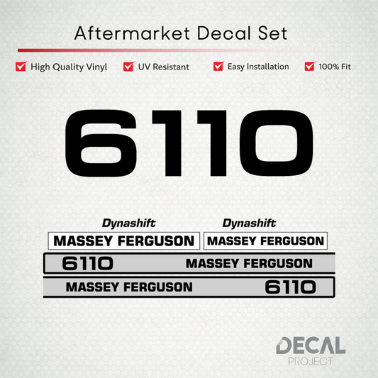 Aftermarket Decal Kit Compatible with Massey Ferguson 6110 – Dynashift Restoration Vinyl Set – Image 1