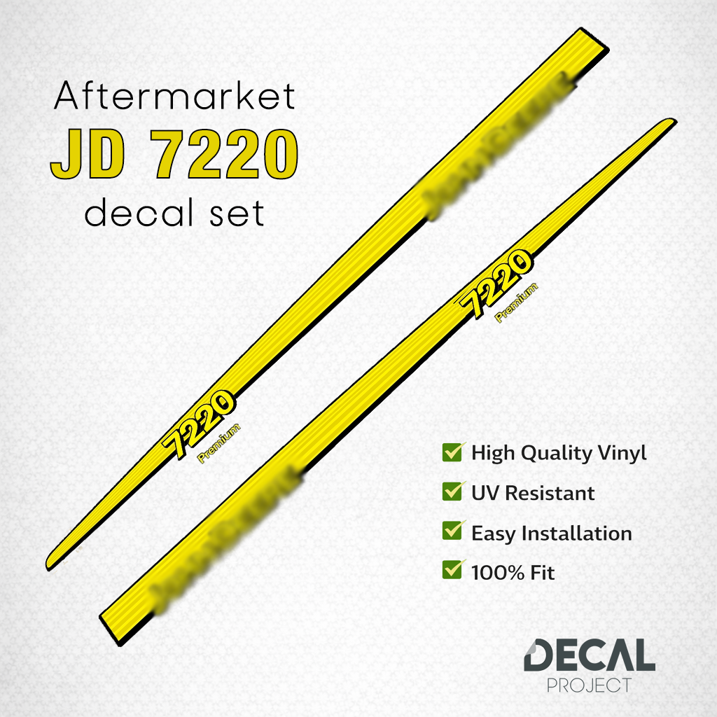 John Deere 7220 Premium Decal Kit – Aftermarket Restoration Stickers - Full Set