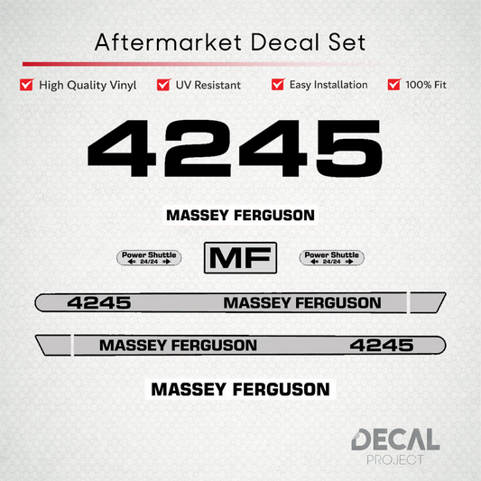 Aftermarket Decal Kit Compatible with Massey Ferguson 4245 – Premium Hood Stripe Graphics Set – Image 1