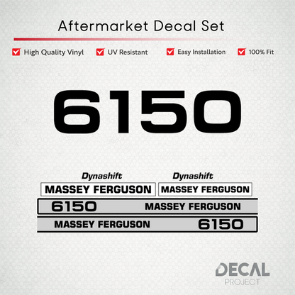 Aftermarket Decal Kit Compatible with Massey Ferguson 6150 – Dynashift Restoration Vinyl Set – Image 1