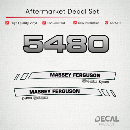 Aftermarket Decal Kit Compatible with Massey Ferguson 5480 – Premium Dyna-4 Hood Graphics Set – Image 1