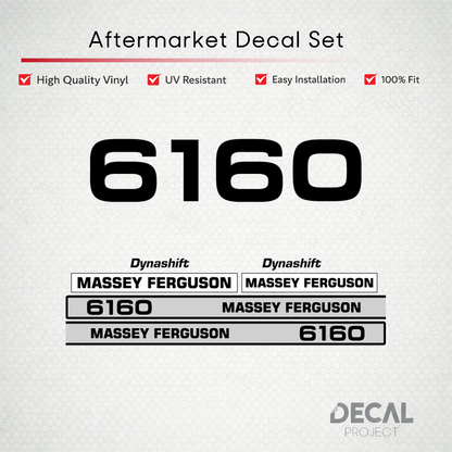 Aftermarket Decal Kit Compatible with Massey Ferguson 6160 – Dynashift Restoration Vinyl Set – Image 1