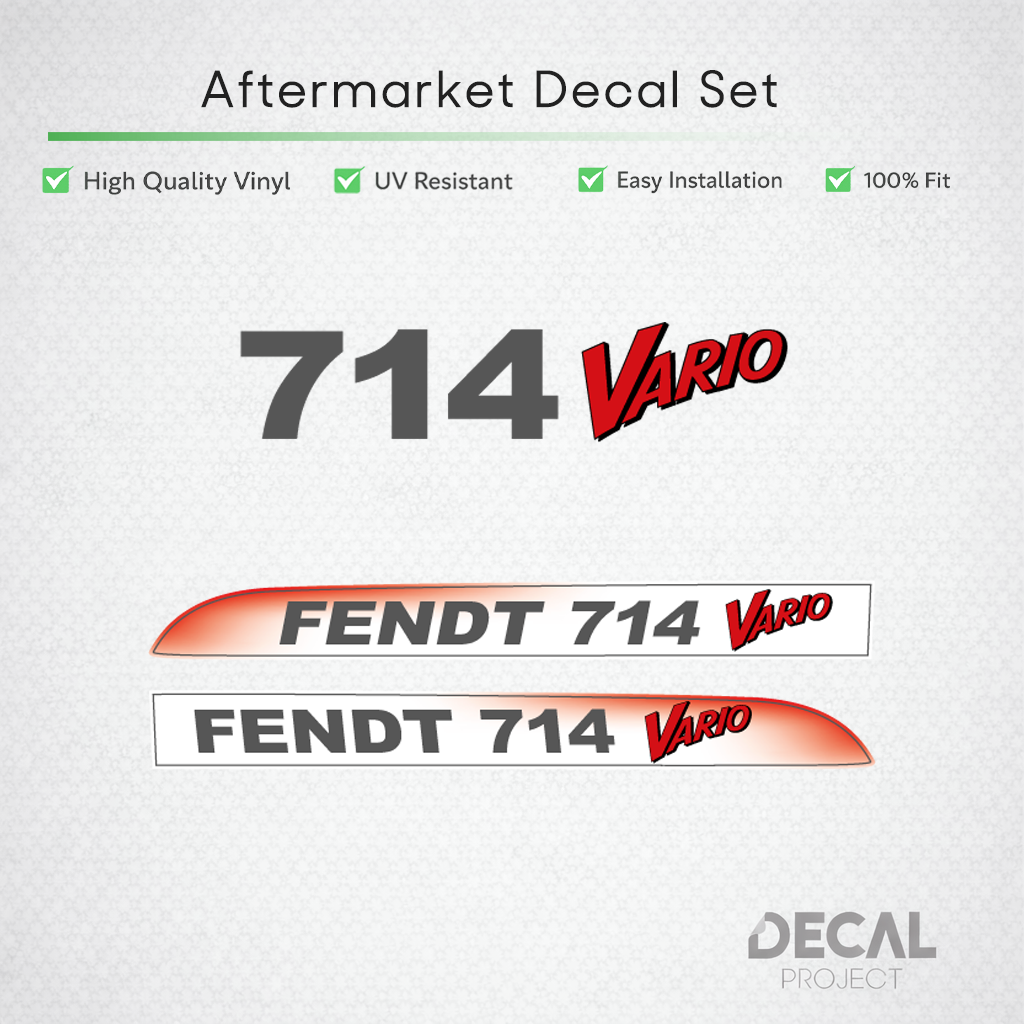 Fendt 714 Vario Decal Set - Facelift Red Gradient Edition - Premium Vinyl Kit