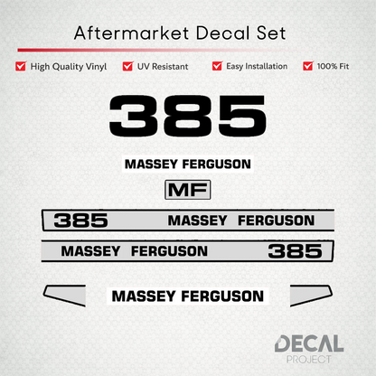 Aftermarket Decal Kit Compatible with Massey Ferguson 385 – Premium Restoration Vinyl Set – Image 1