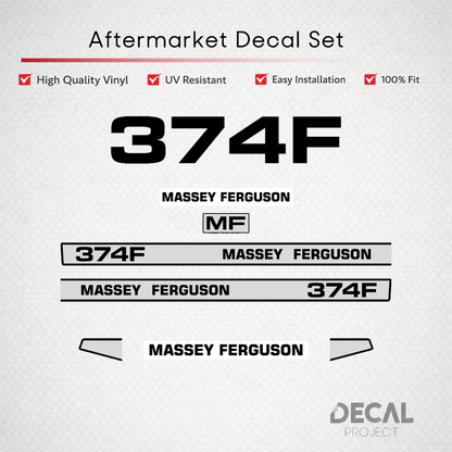 Aftermarket Decal Kit Compatible with Massey Ferguson 374 F – Vineyard and Orchard Tractor Graphics Set – Image 1