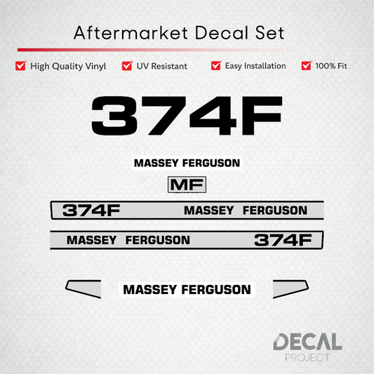 Aftermarket Decal Kit Compatible with Massey Ferguson 374 F – Vineyard and Orchard Tractor Graphics Set – Image 1