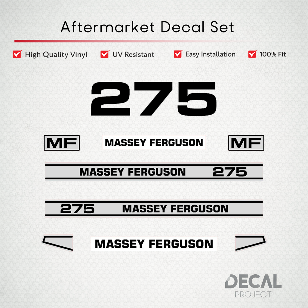 Aftermarket Decal Kit Compatible with Massey Ferguson 275 – Premium Restoration Vinyl Set – Image 1