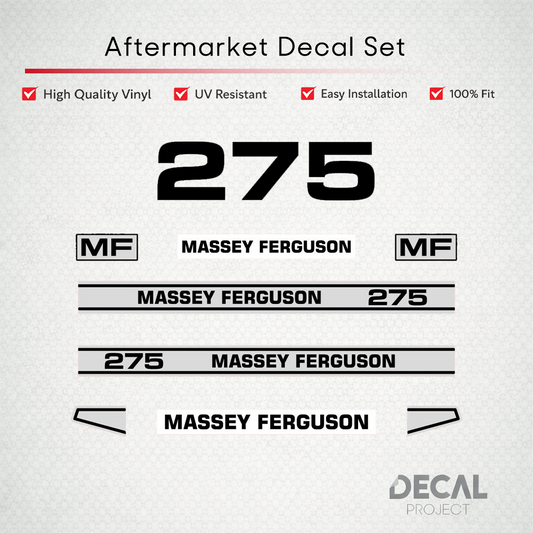 Aftermarket Decal Kit Compatible with Massey Ferguson 275 – Premium Restoration Vinyl Set – Image 1