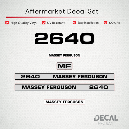 Aftermarket Decal Kit Compatible with Massey Ferguson 2640 – Premium Restoration Vinyl Set – Image 1