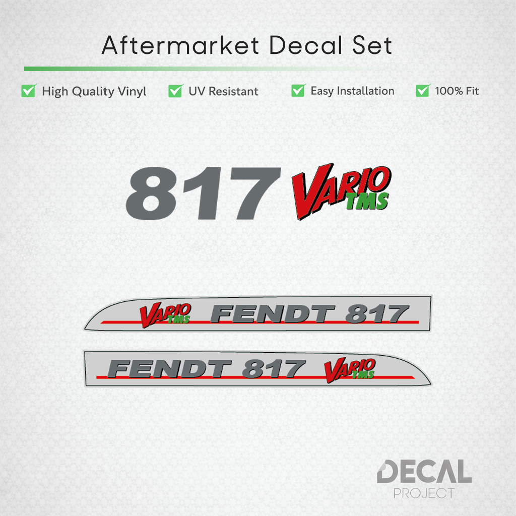 Fendt 817 Vario TMS Decal Set - Premium 800 Series Restoration Vinyl Kit