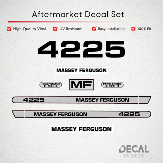 Aftermarket Decal Kit Compatible with Massey Ferguson 4225 – Premium Hood Stripe Graphics Set – Image 1