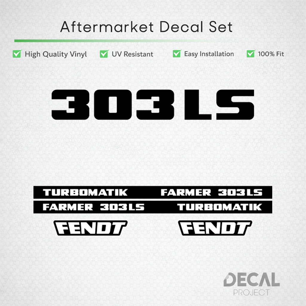 Fendt Farmer 303 LS Turbomatik Decal Set - restoration kit Early 300 Series