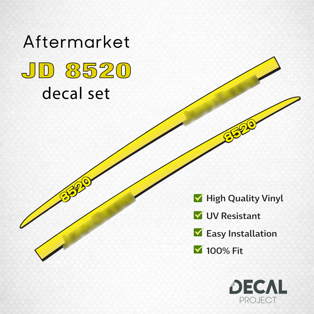 Aftermarket set fits JD 8520 Decal Kit – High-Quality Restoration Stickers - Full Set