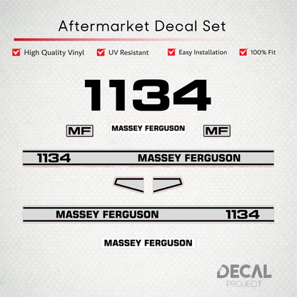 Aftermarket Decal Kit Compatible with Massey Ferguson 1134 (L) – Premium Restoration Vinyl Set – Image 1
