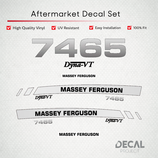 Aftermarket Decal Kit Compatible with Massey Ferguson 7465 – Premium Dyna-VT Hood Graphics Set – Image 1