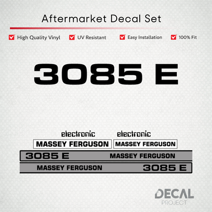 Aftermarket Decal Kit Compatible with Massey Ferguson 3085 E – Premium Restoration Vinyl Set – Image 1