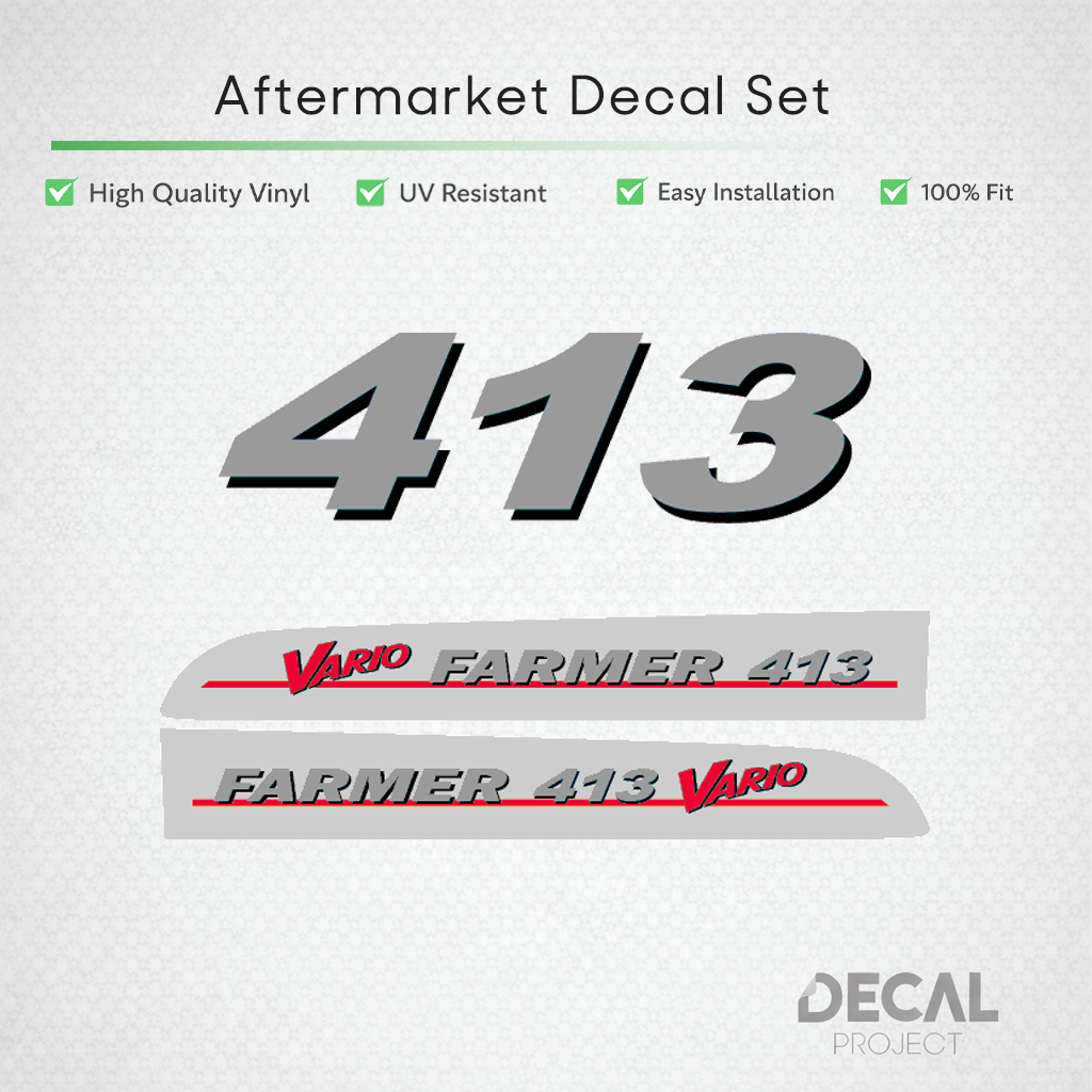Fendt Farmer 413 Vario Decal Kit - rara Hood Graphics Restoration