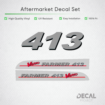 Fendt Farmer 413 Vario Decal Kit - rara Hood Graphics Restoration