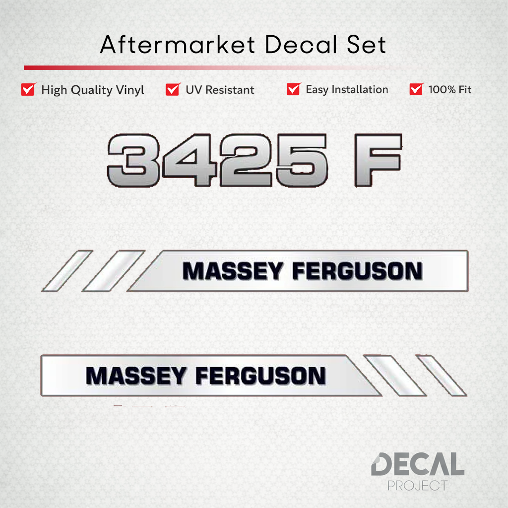 Aftermarket Decal Kit Compatible with Massey Ferguson 3425 F – Vineyard and Orchard Tractor Graphics Set – Image 1