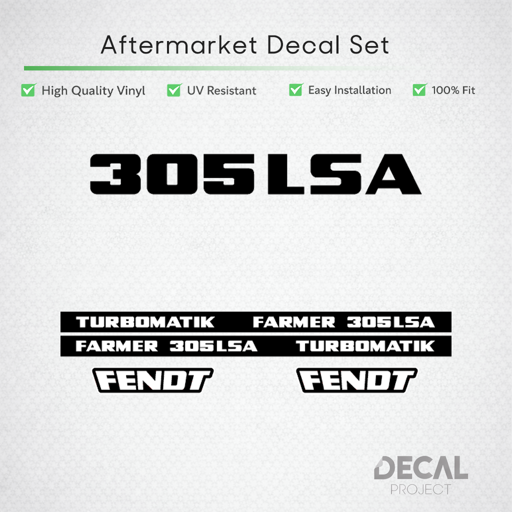 Fendt Farmer 305 LSA Turbomatik Decal Set - Early 300 Series Restoration