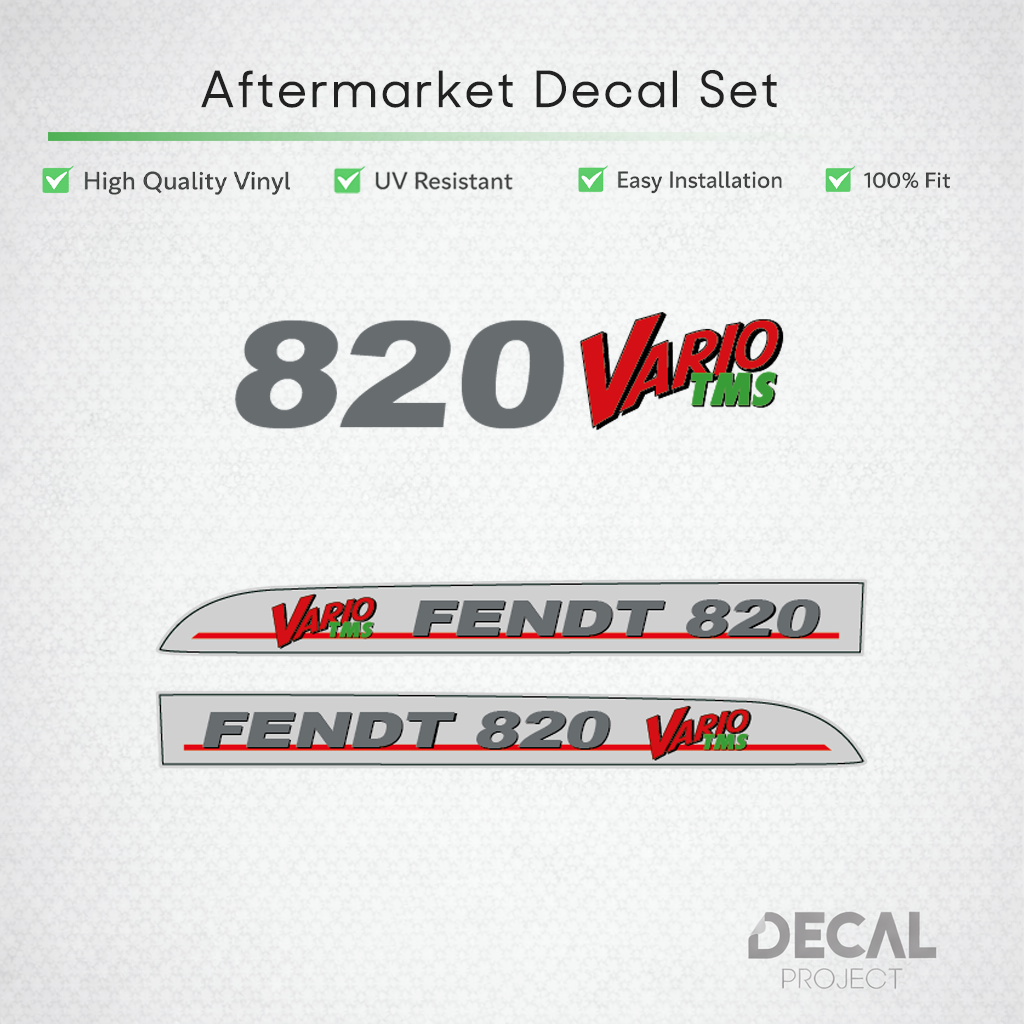 Fendt 820 Vario TMS Decal Set - Silver Edition - Premium 800 Series Vinyl Kit