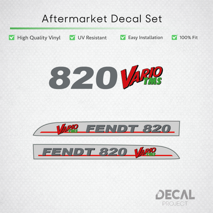 Fendt 820 Vario TMS Decal Set - Silver Edition - Premium 800 Series Vinyl Kit