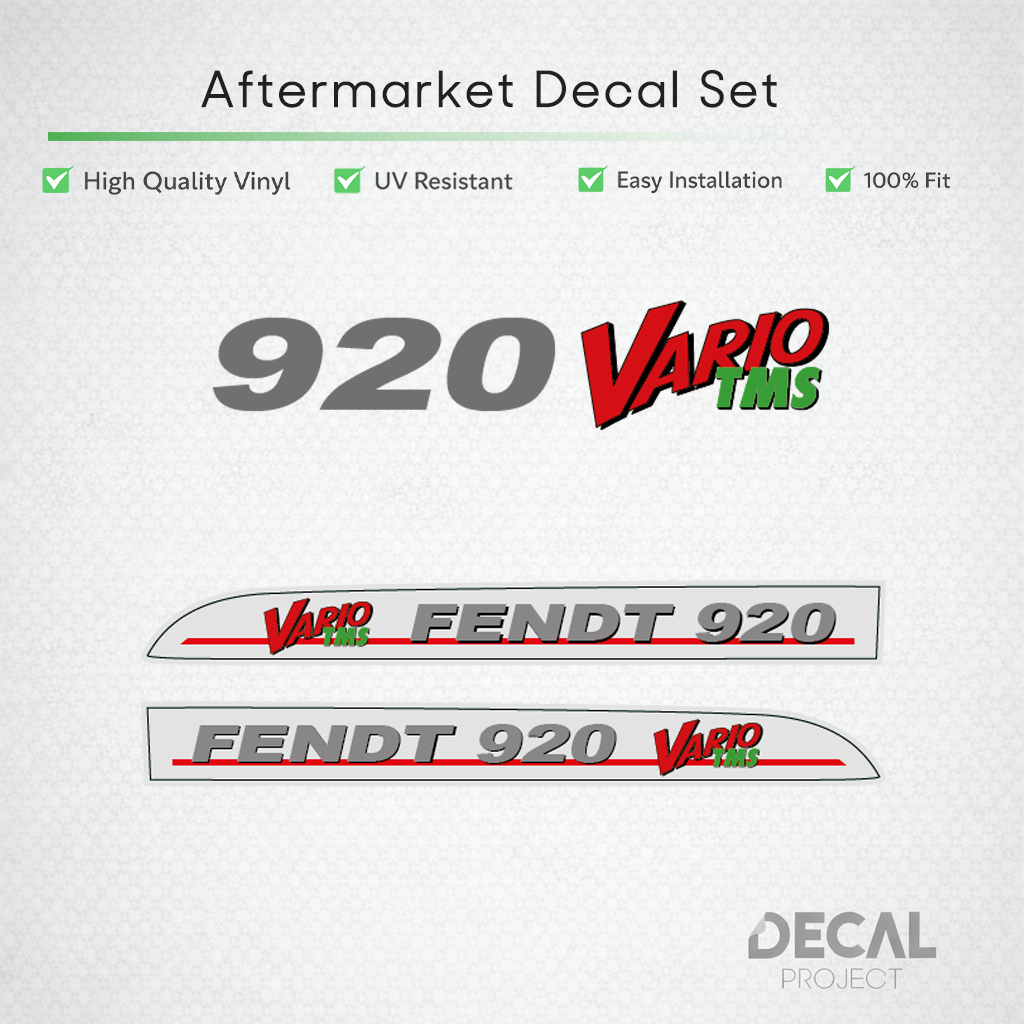 Fendt 920 Vario TMS Decal Set - Silver Edition - Premium 900 Series Vinyl Kit