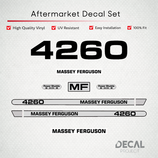 Aftermarket Decal Kit Compatible with Massey Ferguson 4260 – Premium Hood Stripe Graphics Set – Image 1