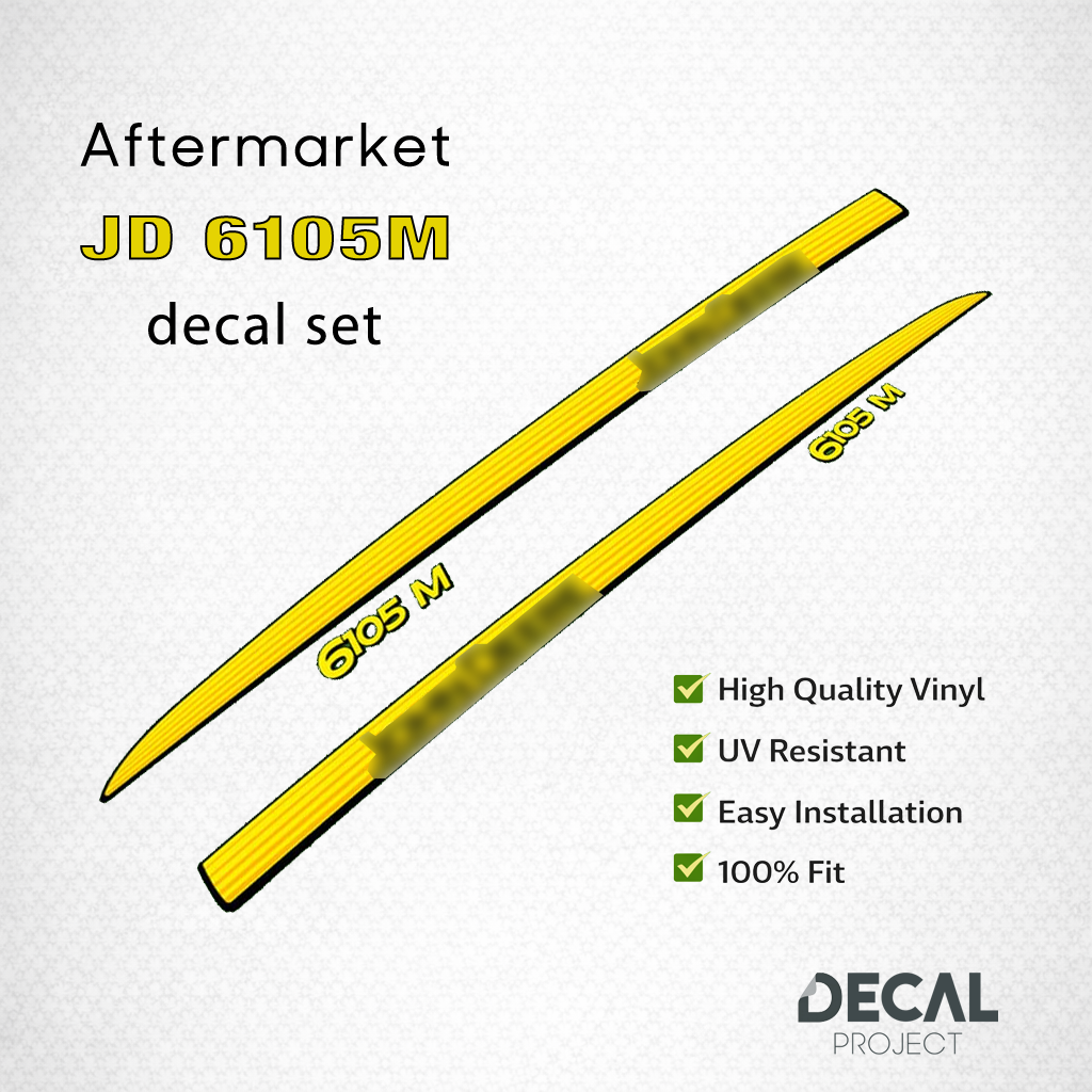 Aftermarket set fits JD  6105M Decal Kit – Aftermarket Tractor Stickers- Full Set
