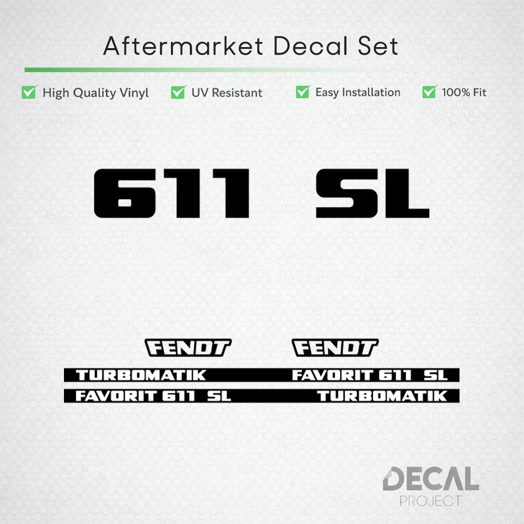 Fendt Favorit 611 SL Turbomatik Decal Set - Classic 6-Cyl Restoration Vinyl Kit