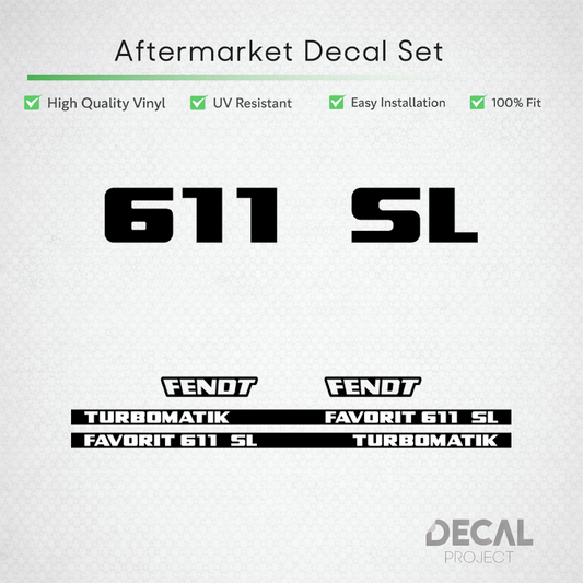 Fendt Favorit 611 SL Turbomatik Decal Set - Classic 6-Cyl Restoration Vinyl Kit